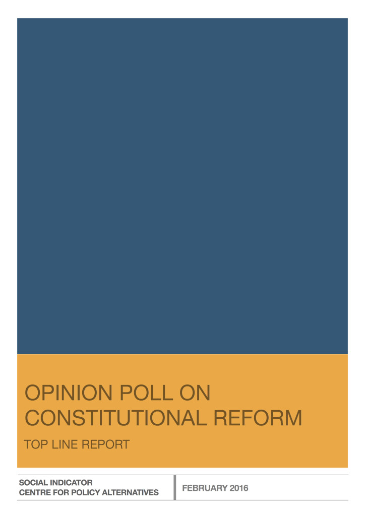 Opinion Poll On Constitutional Reform – Centre For Policy Alternatives